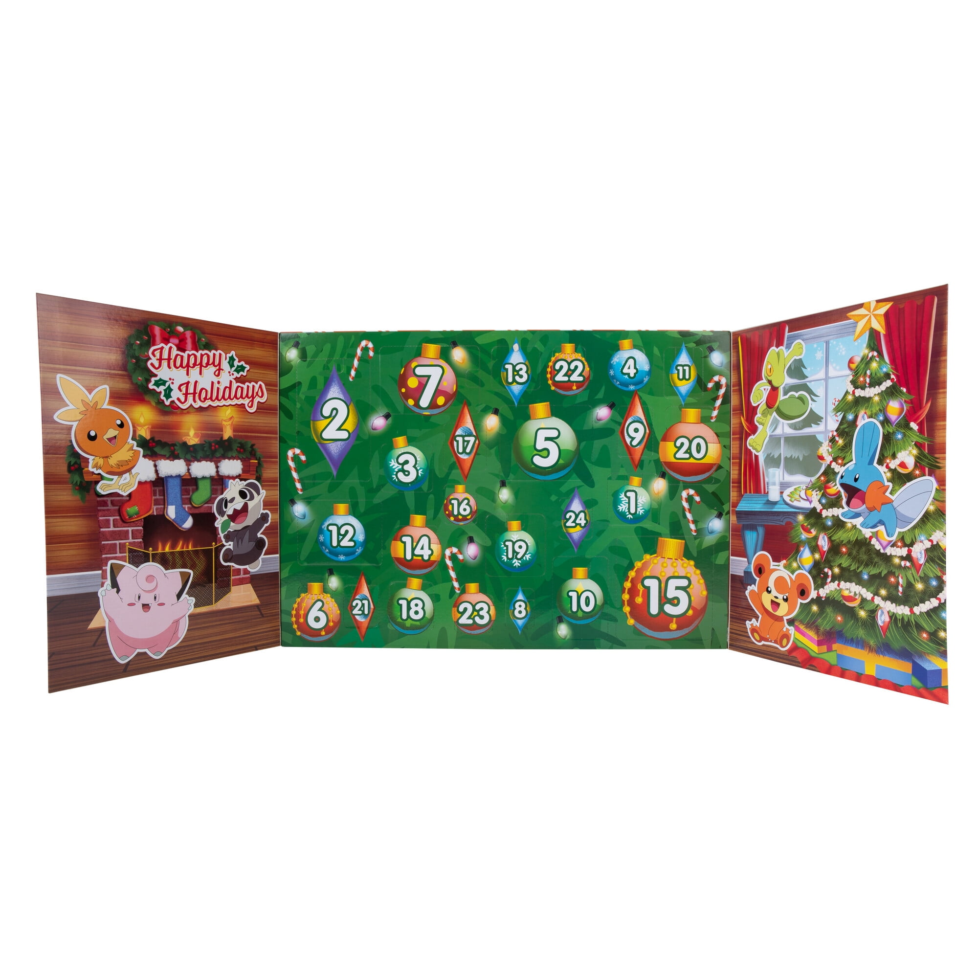 Pokémon Holiday Calendar  - Features 16 2 inch Battle Figures with Special Finish and Eight Unique Accessories (2022)