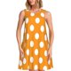 thumbnail image 1 of Balery Orange And White Polka Dot Vestidos de verano para mujer con estampado: vestido holgado sin mangas, vestido playero informal y cómodo para días calurosos., 1 of 7