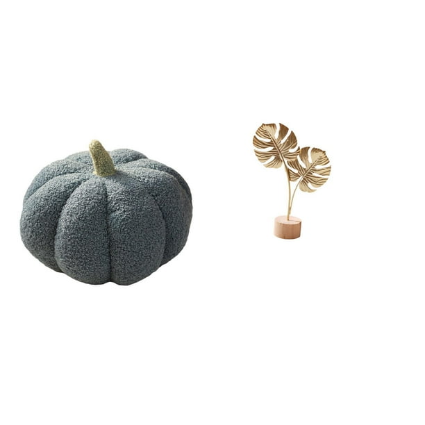 Almohadas de calabaza de Halloween,Almohadas de calabaza de Halloween Decoración del hogar Suave,Escultura de hojas,Estatua de hoja de metal Escultura de hoja Decoración del hogar,Figura de