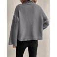 thumbnail image 5 of Women'S Chunky Knit Sweaters Fall Long Sleeve Mock Neck Oversized Pullover Tops Winter Fashion Clothes Grey L, 5 of 10