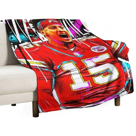 

Football Blanket Patrick Throw Blanket 310Gsm Lightweight Travel Soft Flannel Mahomes Fans Blanket Living Room Bedroom Sofa Decoration 40X50 Inch