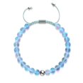 thumbnail image 4 of Aquamarine | Silver | Mermaid Glass Macrame Bead Bracelet, 4 of 6