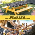 thumbnail image 6 of Black Spring Floral Table Cloths for 8 Foot Rectangle Tables, Farmhouse Flowers Elegant Pastoral Patio Waterproof Elastic Fitted Tablecloths, Washable Rectangular Table Cover for Camping, 6 of 8