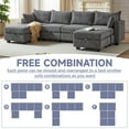 thumbnail image 2 of Newest 113.5'' Modular Sectiona Corduroy Sofa, Sectional Couches for Living Room U Shaped Sectional Couch with Storage Ottoman, 6 Seats Convertible Sectionals with Chaise, 2 of 2