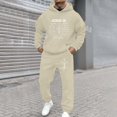 thumbnail image 2 of CONZONE Mens Sweatsuit 2 Peice Set Casual Track Suit for Men Letter Graphic Y2K Long Sleeve Hoodies Sweatpants Cozy Fall Winter Athletic Jogging Outfits, 2 of 4