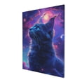 thumbnail image 3 of 12x16 inch Canvas For Pictures Cat Gazing Up At Starry Sky,Farmhouse Bathroom,Yard,Cat'S Nest Painting Wall Art Decor,Gift For Cat Enthusiast,Enchanting Cat & Starry Sky Modern Art Paintings, 3 of 6