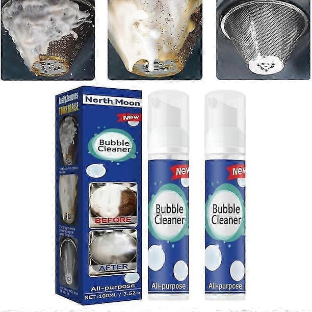 2x Limpiador de manchas de aceite pesado en espuma multifunción, espray limpiador de burbujas, herramienta de limpieza profunda para cocina, limpiador de autos, eliminación de grasa rebelde