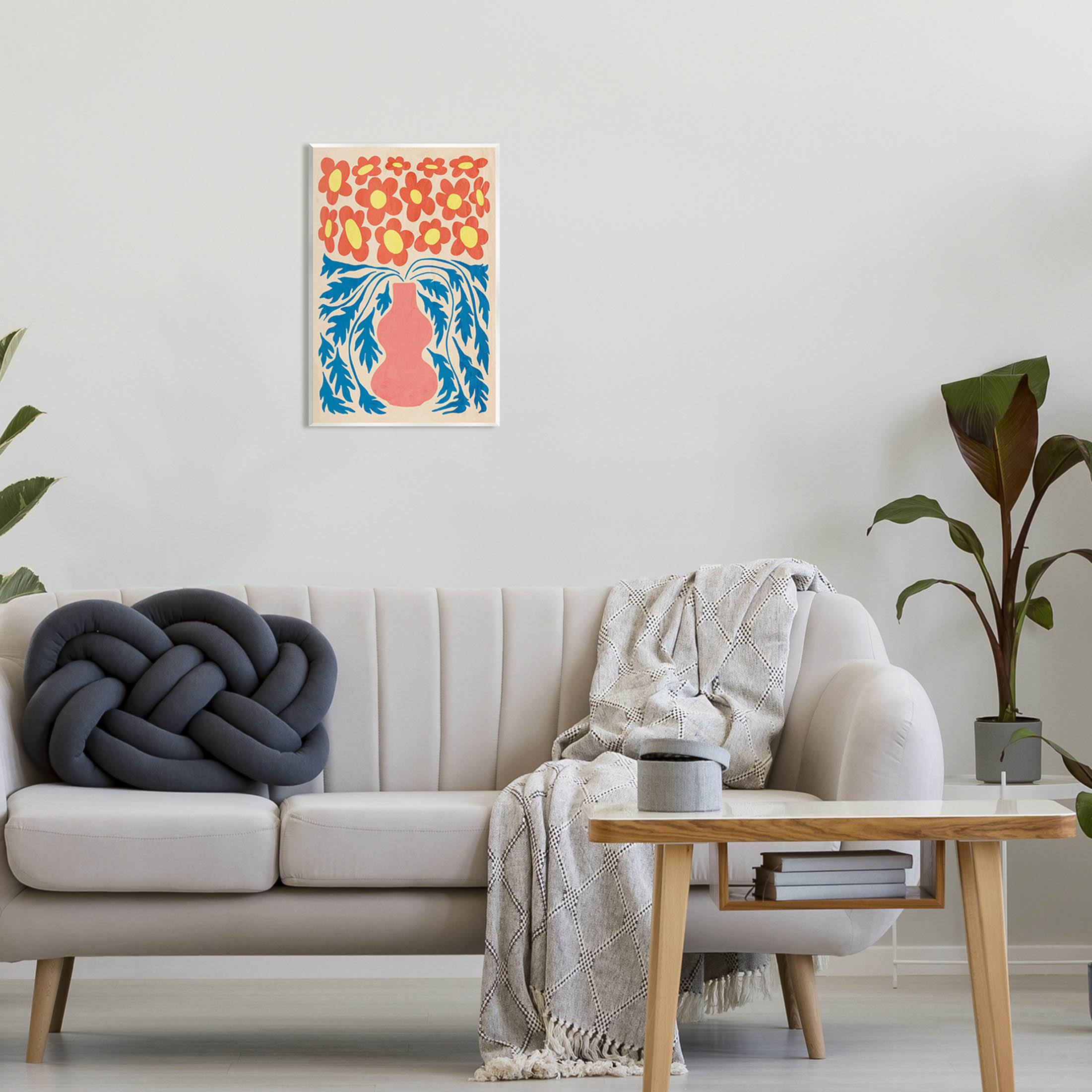 Stupell Industries Retro Flower Pattern Vase Graphic Art Unframed Art Print Wall Art, Design by Ziwei Li
