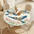 thumbnail image 5 of Floral Birds Flight Round Table Cover Kitchen Printed Waterproof Tablecloth Elastic Edged Tablecloth Fits Party Wedding Indoor Outdoor Tables, 5 of 8