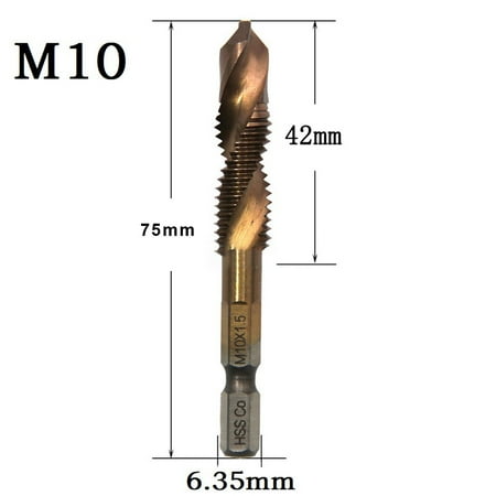 

1PC M3-M10 HSS M35 Tap Drill Bit Hex Screw Thread Bit Screw Machine Compound Tap