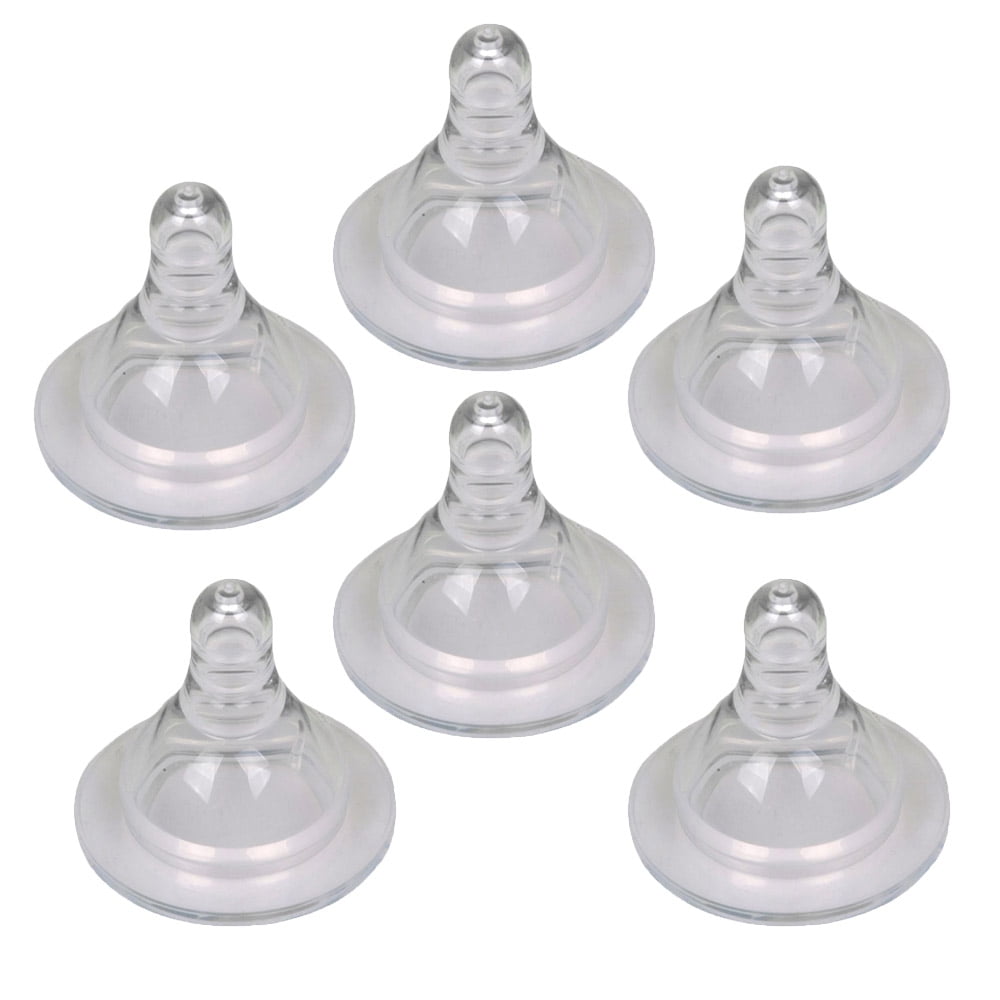 6 Pack Universal Baby Nipple,Slow Flow Silicone Nipples,Baby Age 412
