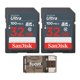 thumbnail image 1 of Tarjetas de Memoria SanDisk Ultra 32GB SDHC Paquete de 2 con Lector USB, 1 of 4
