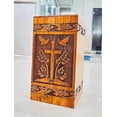 thumbnail image 2 of Wooden Cross Carved Adult urn Bird Wood Cremation Urns Decorative Urns Rosewood Urn for Human Ashes Male and Female Handmade Urn for Large Ashes Burial Urns, 2 of 4