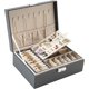 thumbnail image 1 of Caja de joyería de Cuero con Cerradura, Organizador de joyas para Mujer 2 Capas Estuche Joyero de Viaje caja de almacenamiento de joyas para Pendientes Anillos Collares, 1 of 4