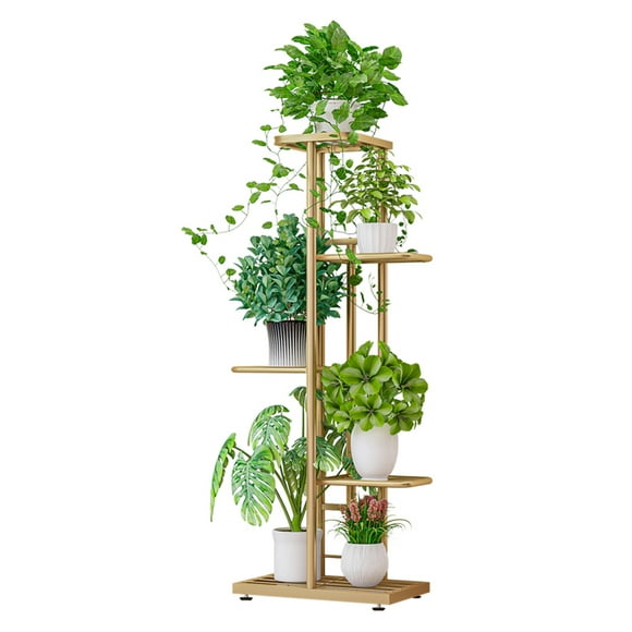 Metal 5 Tier Plant Stand Holder, Multiple Flower Pot Holder Shelves, Planter Shelf Display Rack Storage Organizer for Balcony Garden Indoor Outdoor Corner