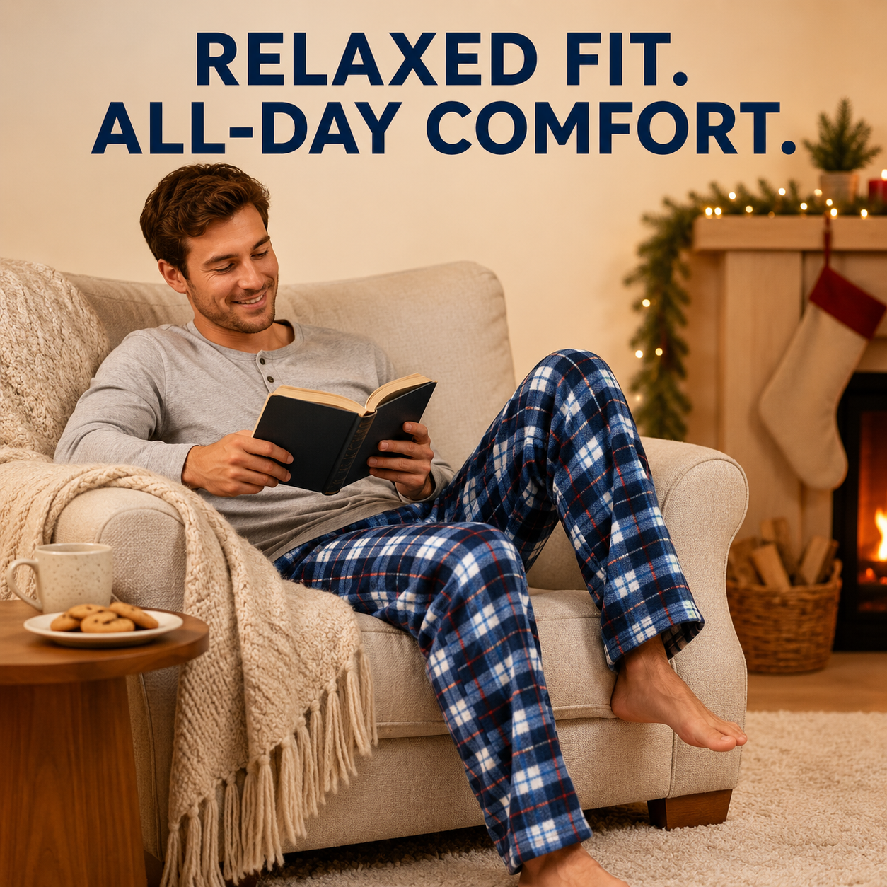 Daresay Men's Microfleece Pajama Pants, 3-Pack photo 6