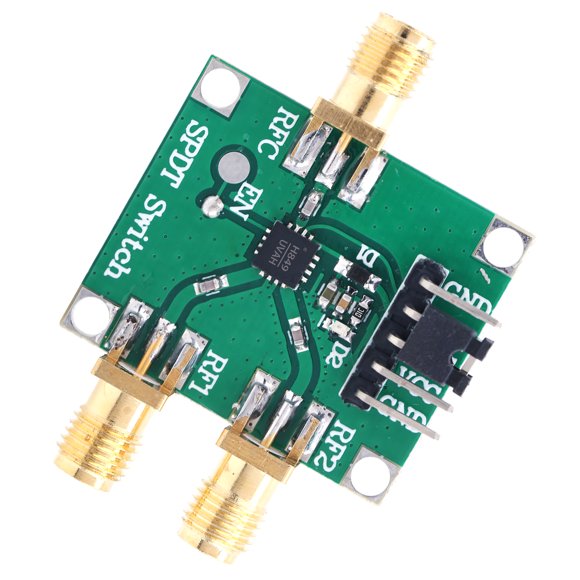 RF Switch Module Single Pole Double Throw Board 50Ohms Input Output Impedance SMA Interface 3 to 5V High Working Frequency, Large Heat Dissipation Area