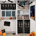 thumbnail image 2 of Halloween Kitchen Curtains Window Curtains and Valances Set 24 Inch, Dancing Skeletons on Black Background Short Tier Curtain for Kitchen, October Small Kitchen Decor, 2 of 6