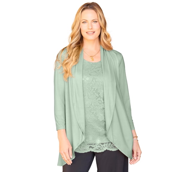 Catherines Women's Plus Size Lace Embellished Duet Top