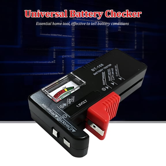 GJX Battery Tester Checker Universal Battery Tester for AA AAA C D 9V 1.5V Button Cell Batteries Small Household Battery Level Test Meter