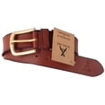 thumbnail image 3 of 37-38  Mens Women Genuine Leather Dress Casual Belt 1.5" Wide Brown 12CA007BR, 3 of 5