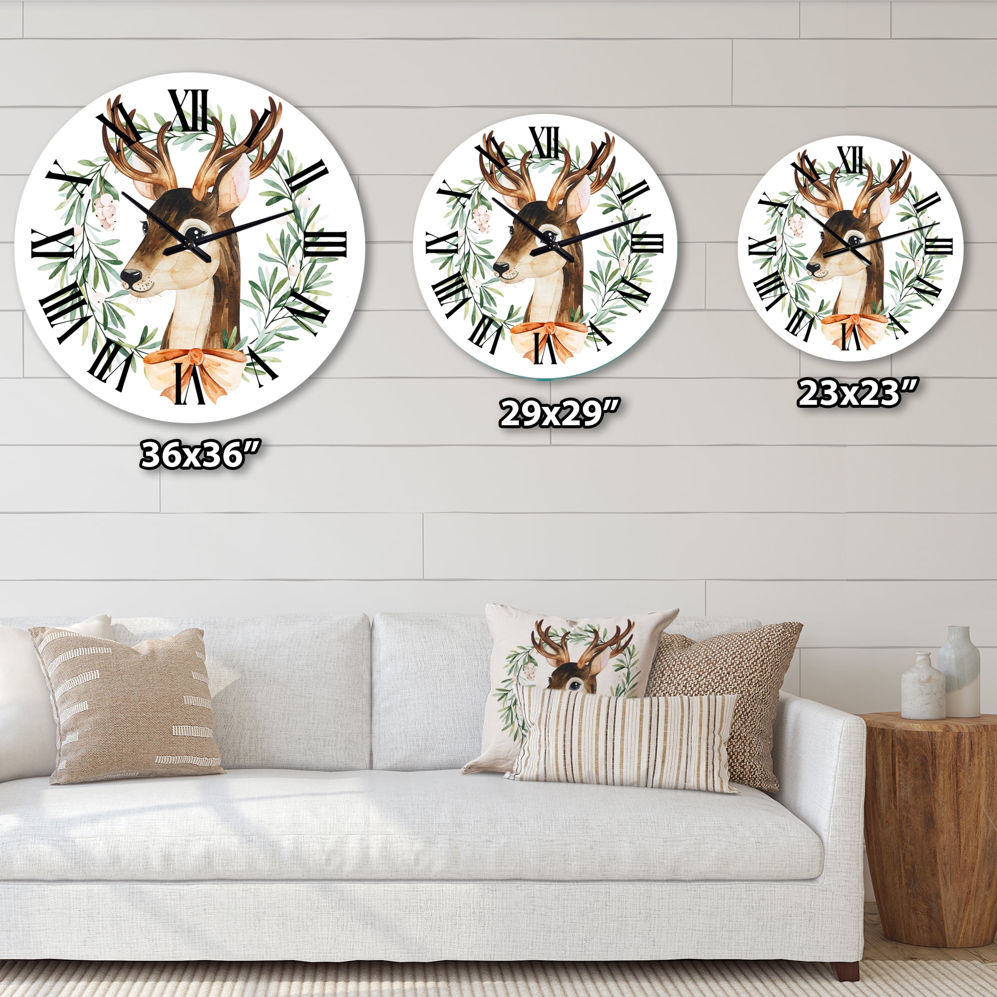 Designart 1 in Quartz Farmhouse Wall Clock