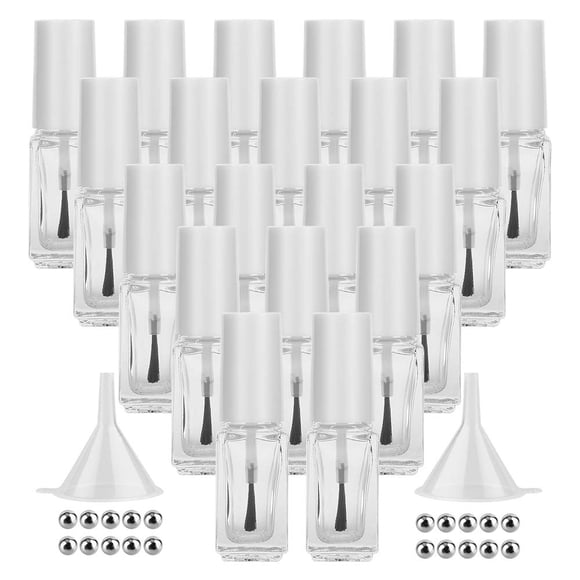 Botellas de vidrio para esmalte de uñas GTHER de 5 ml (20 unidades) con bolas para mezclar