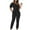 Black, variant on aidice Womens Jumpsuits Dressy off Shoulder Puff Short Sleeve Belt Slim Fitting Office Summer Rompers