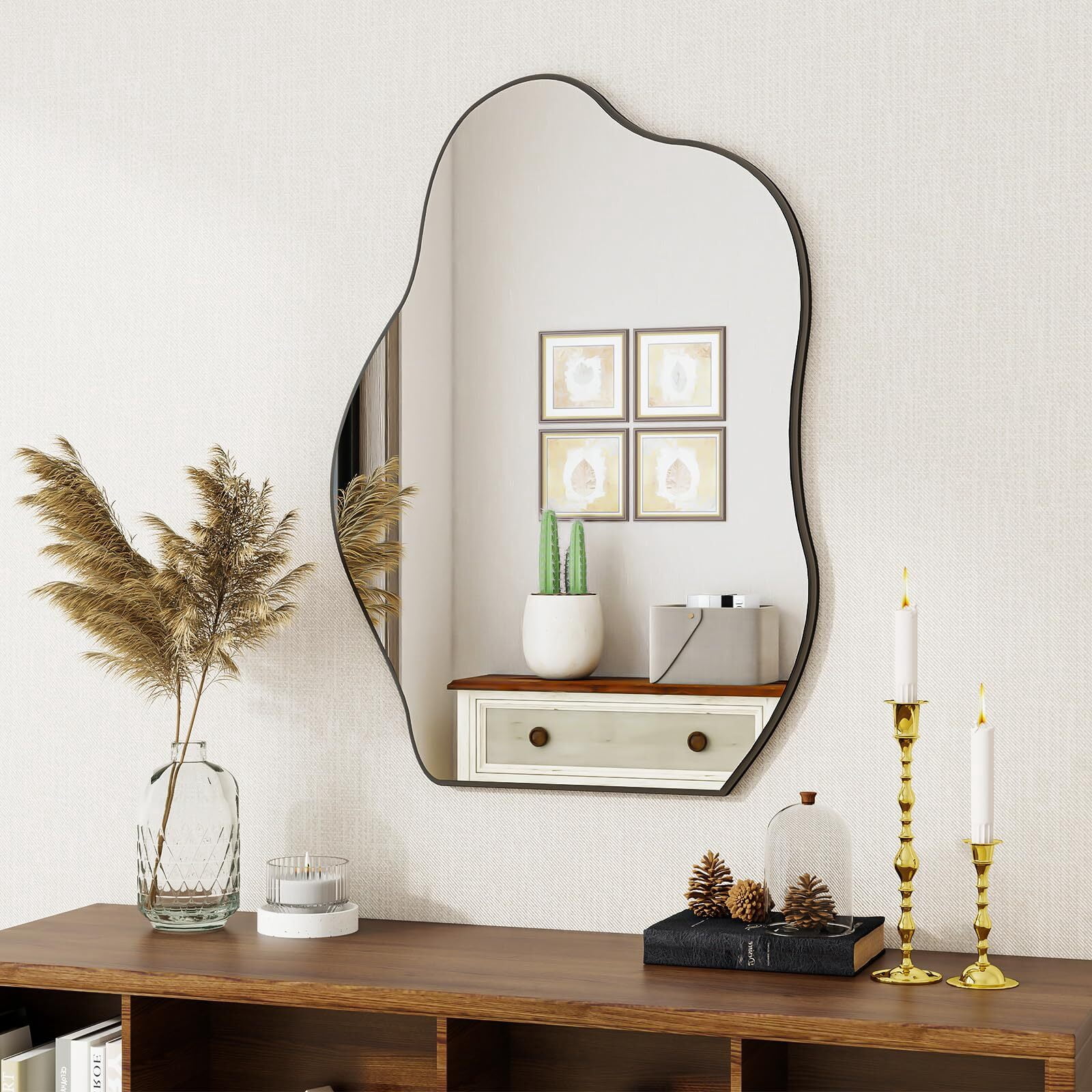 Lumora 32" x 22.5" Irregular Asymmetrical Frameless Wall Mirror Wall-Mounted