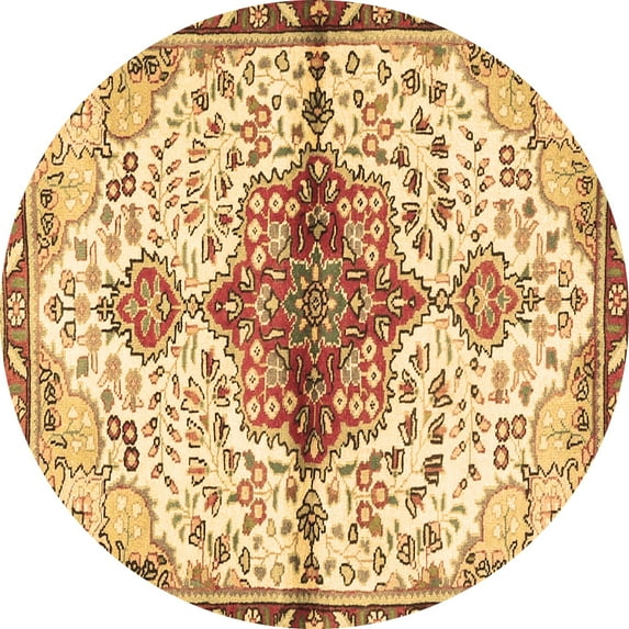 Ahgly Company Indoor Round Persian Brown Traditional Area Rugs, 5' Round
