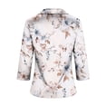 thumbnail image 7 of JTZGDY Womens Business Casual Silk Satin Tops Elegant Dressy Work Vintage Color Block/Floral Printed Long Sleeve Collared T-Shirts Loose Fit Deep V Neck Tunic Blouses Cute Spring Summer Outfits, 7 of 7