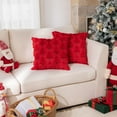 thumbnail image 5 of Set Of 2 Christmas Tree Throw Pillow Covers 18x18 Faux Wool Sofa Decor For Holiday Bedding Porch Decorations Living Room Farmhouse Christmas, 5 of 7