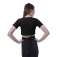 thumbnail image 4 of Moomaya Haut à Ourlet Croisé pour Femmes Manches Courtes Col Rond T-Shirt Blouse Hauts, 4 of 6