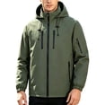 thumbnail image 2 of Husipze Men's Waterproof Rain Jacket Lightweight Breathable Thin Hooded Wind Resistant Raincoat for Hiking Cycling Outdoor Sports Army Green XXL, 2 of 7