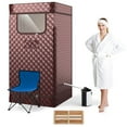thumbnail image 1 of Costway Portable Steam Sauna for Home Full Body Sauna Box with 3L Steam Generator Brown, 1 of 10