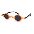 thumbnail image 2 of Mens Unique Tiny Round Circle Lens Hippie Pimp Plastic Sunglasses Orange Black, 2 of 4