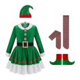 thumbnail image 4 of Conjunto de disfraz navideño con cinturón para niñas, fiesta temática navideña Se adapta a una altura de 150 cm., 4 of 8