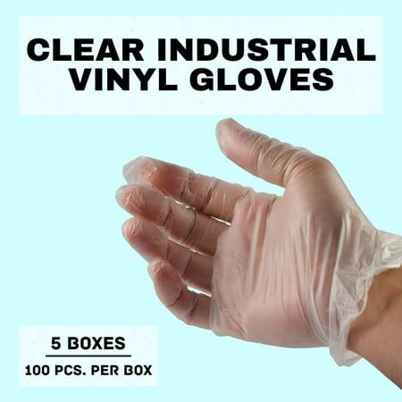 

500 Clear Medium 5 Mil Industrial Vinyl Latex & Powder Free Disposable Gloves