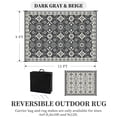 thumbnail image 6 of SIXHOME Outdoor Rug 9'x12' Waterproof Reversible Patio Rug Boho Floral Indoor Outdoor Rugs Lightweight Plastic Straw Ourdoor Carpet for RV Camping Deck Balcony Modern Porch Decor Gray, 6 of 6