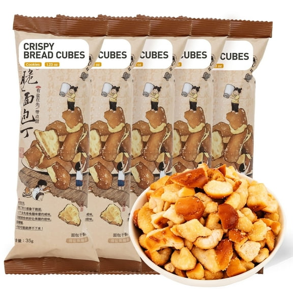 Crispy Bread Cubes Salty & Sweet 5 Pack 1.23 oz