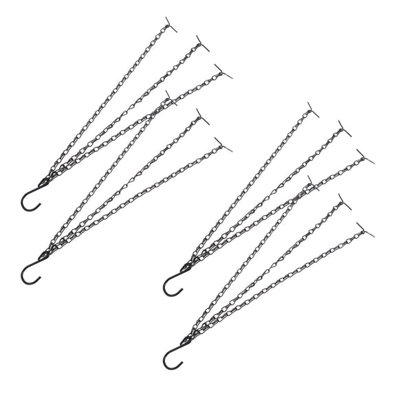 4pcs Heavy Duty Hanging Flower Basket Chains Replacement Iron Chains with Hooks for Planters Bird Feeders and Outdoor Decorations