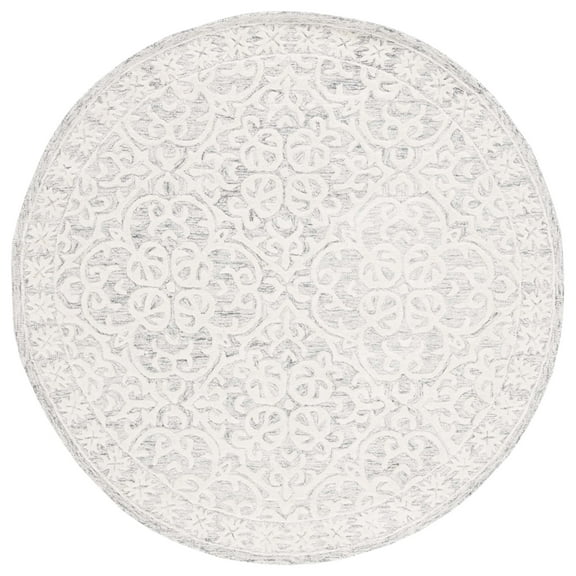 SAFAVIEH Metro Joshua Medallion Area Rug, Silver/Ivory, 6' x 6' Round