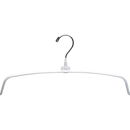 The Great American Hanger Company Metal Top Hanger with Non-Slip White Rubber Coating & Swivel Hook box of 100
