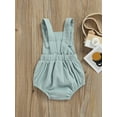 thumbnail image 5 of Chollius Toddler Baby Girls Summer Romper Rainbow Embroidered Sleeveless Backless Jumpsuit Buttons Decor Casual Bodysuit, 5 of 9