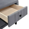 thumbnail image 3 of Nightstand with 2 Storage Drawer, Modern Upholstered Bedside Tables with Black Wood Legs, End Table for Living Room, Bedroom Furniture, Almost Fully Assembled, Gray, 3 of 7