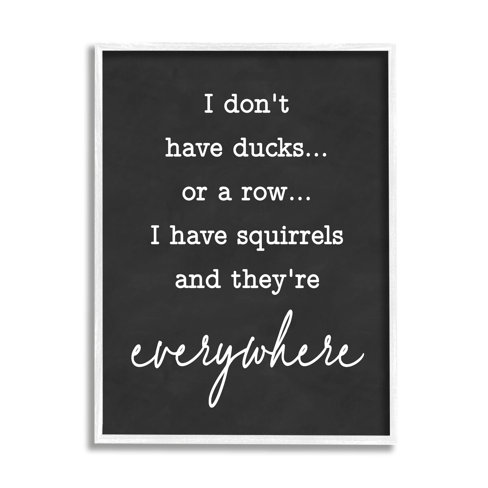 Stupell Industries Witty Ducks In A Row Phrase Humorous Typography Graphic Art White Framed Art Print Wall Art, Design by Lettered and Lined