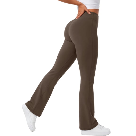 Rosvigor Womens Micro Flare Yoga Pants High Waisted Bootcut Leggings No Front Seam Buttery Soft Leggings for Workout Gym Casual