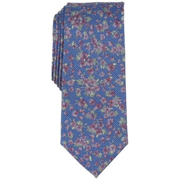 Bar Iii Mens Regular fit Tie Necktie One Size Blue Edgar Floral