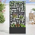 thumbnail image 3 of MAYEERTY Black Metal Street Planter with Climbing Trellis, 3 of 5
