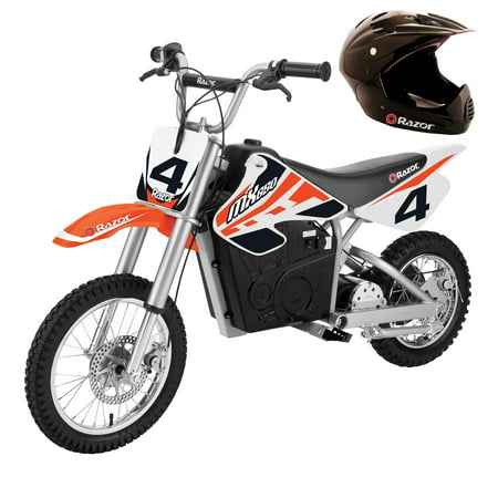 Razor MX650 Steel Electric Dirt Rocket Kids Moto Bike, Orange + (Best Crotch Rocket Helmets)